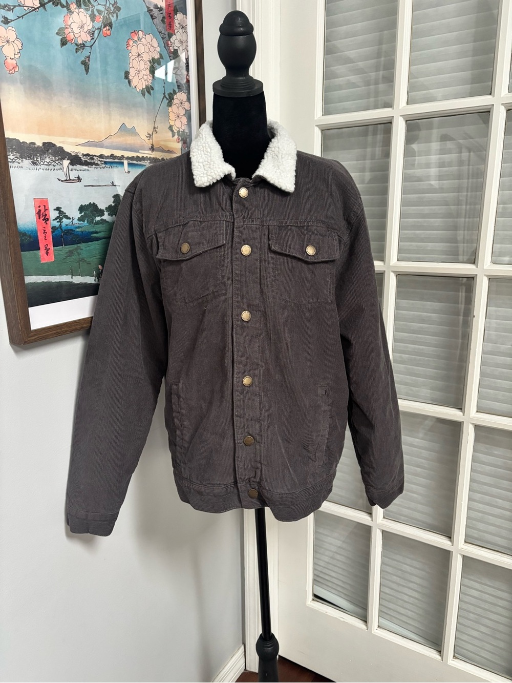 Brooklyn Corduroy Trucker Jacket with Faux  Sherpa Collar